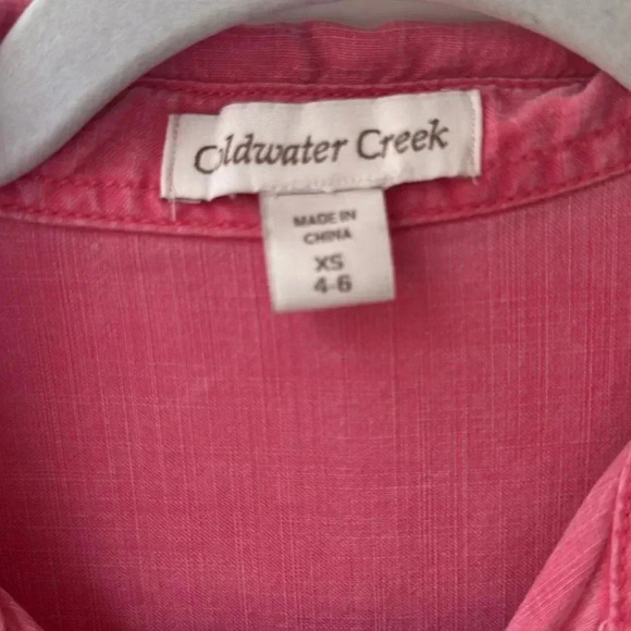 Coldwater Creek women’s button down tunic blouse size extra small 4-6 shirt pink - Picture 2 of 5